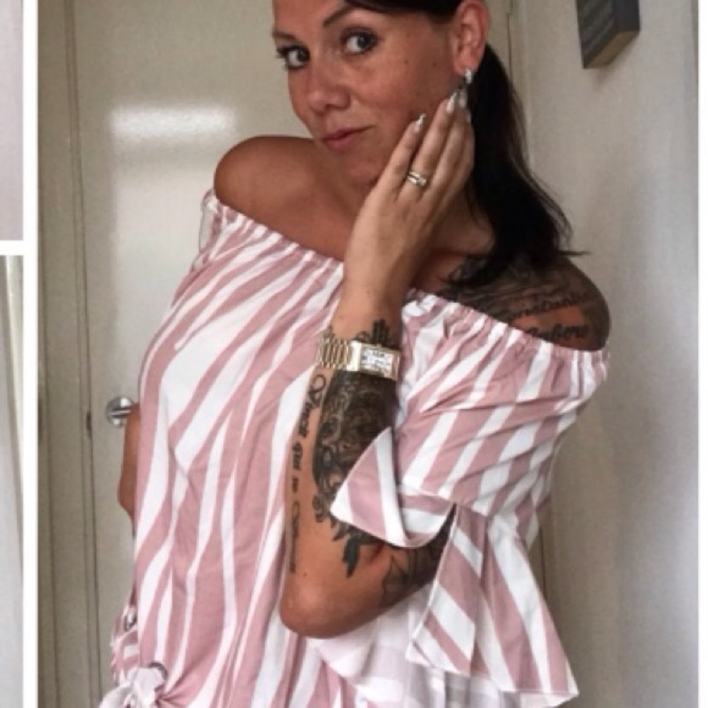 Not for SALE ❣️5 ⭐️RATED ❤️ Striped Off Shoulder - Picture 4 of 8